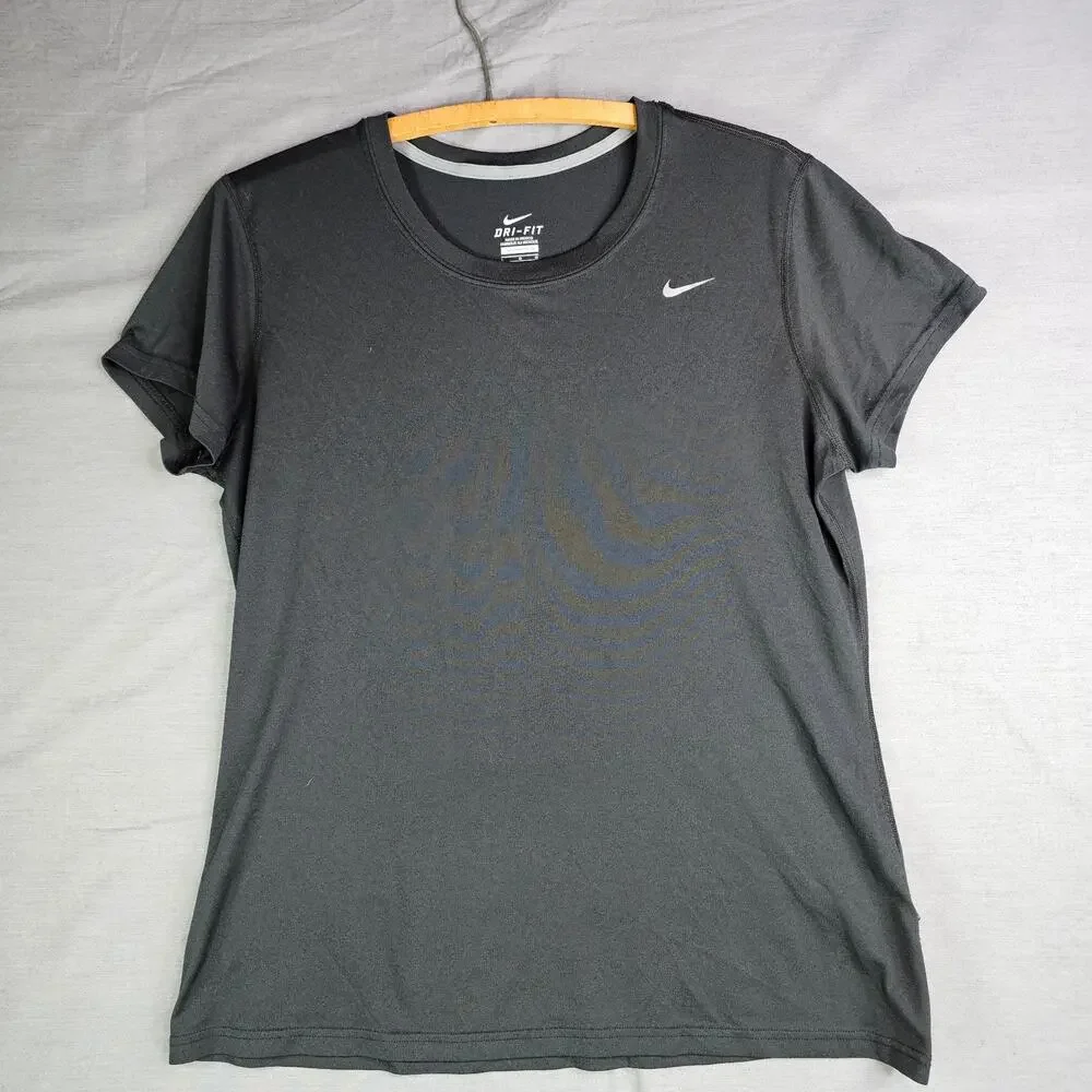 Lot of 3 Women's Nike Dri-Fit Tees Black, Heather Green, Heather Peach, Size L